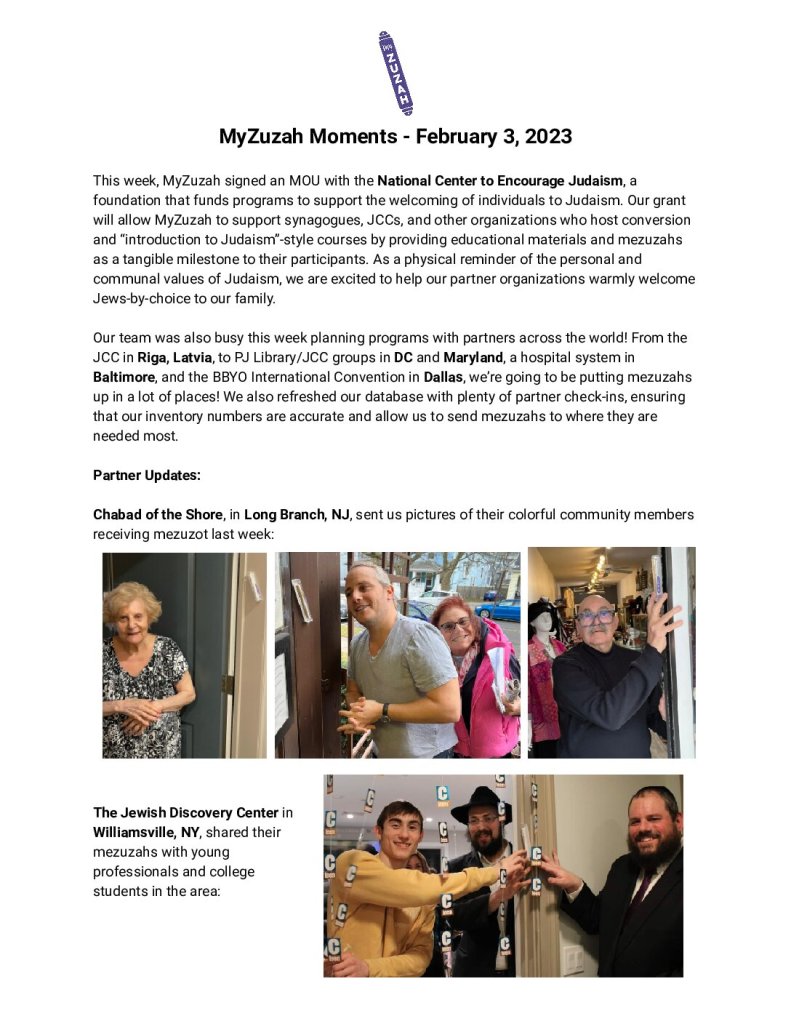 thumbnail of MyZuzah Moments – February 3, 2023